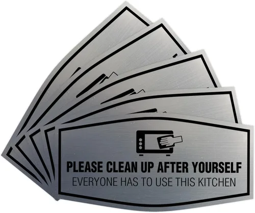 Vista 33 de Signs ByLITA Fancy Please Clean Up After Yourself Everyone Has To Use This Kitchen Sign (Negro) - Pequeño