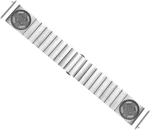 Correa grabada compatible con Samsung Watch 3 de 1.57 pulgadas, Galaxy Watch de 1.65 pulgadas, Gear S3 Frontier Classic Silver acero inoxidable S-CC2