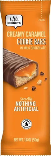 Vista 6 de Little Secrets Barras de galletas de caramelo de chocolate con leche, 12 paquetes individuales, fabricadas en Europa, nada artificial y sin