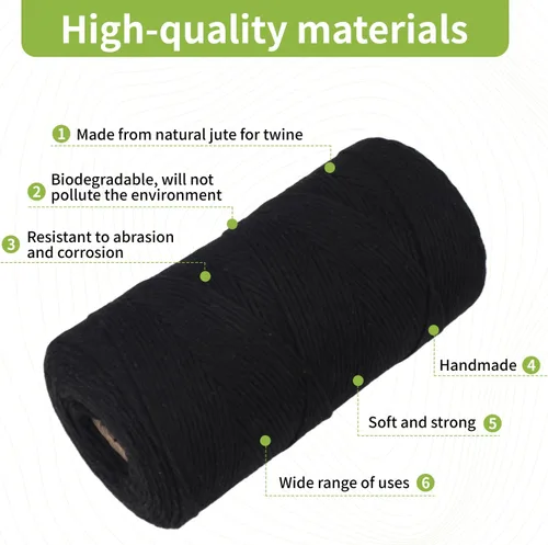 Vista 4 de Joyberg Cordel de Algodón: 300 m / 984 pies - Hilo para Jardinería y Manualidades