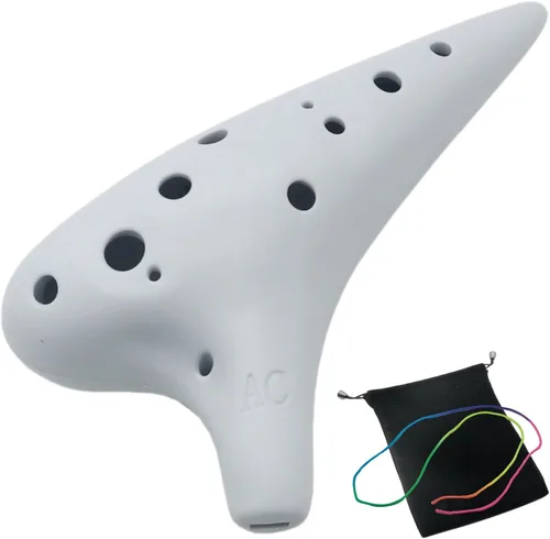 Vista 11 de Aestivate Ocarina Alto C de 12 agujeros, plástico negro, fácil de aprender, perfecto para principiantes y regalos