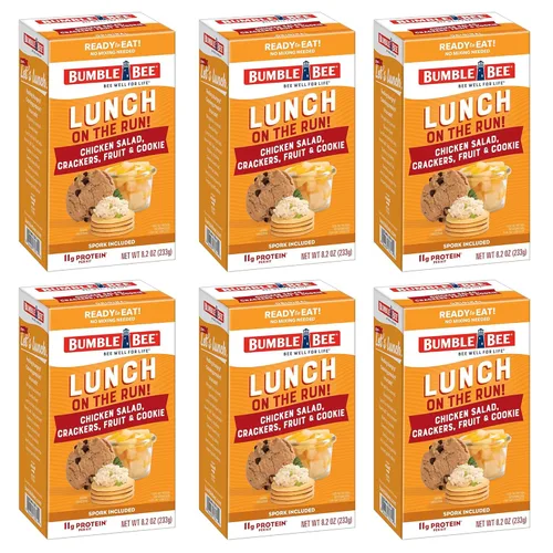 Vista 8 de Bumble Bee Lunch On The Run - Kit de ensalada de pollo con galletas, 8.2 onzas, lista para comer, incluye galletas, galletas y frutas mixtas, fuente
