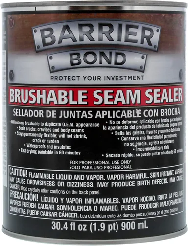 Barrier Bond - Sellador de costuras cepillable, lata de cuarto de galón con 30.4 onzas de líquido, sellador de costuras para reparación de juntas