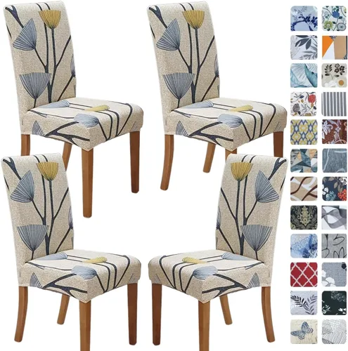 Vista 88 de SPRINGRICO Juego de 4 fundas para sillas de comedor, fundas elásticas para sillas de comedor, de elastano lavables, fundas para sillas Parsons