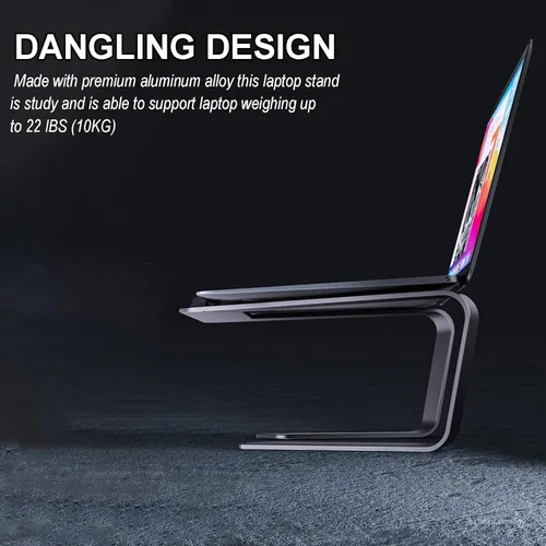 Vista 4 de Soporte de escritorio para laptop, elevador ergonómico de aluminio para computadora portátil, soporte para portátil compatible con MacBook ProAir HP