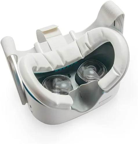 Vista 9 de VR Cover Facial Interface Bracket Foam Replacement with Lens Protector Cover for Meta Quest 2 Virtual Reality Oasis Edition - Light Blue Light Grey