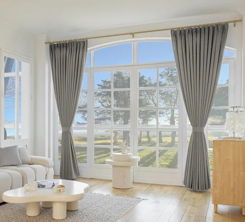 Vista 17 de MUMFAS Cortina plisada para dormitorio y sala de estar, con aislamiento térmico, totalmente opaca, impermeable, para puerta de patio, cortina