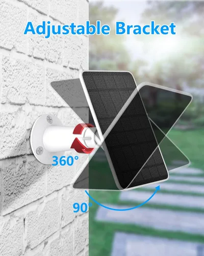 Vista 6 de Cargador de panel solar compatible con proyector Eufycam 3/3C/2C/2C Pro/E40/E20/2/2/2 Pro/E/L20/L40/Solo/SoloCam, panel solar de 5 W para cámara