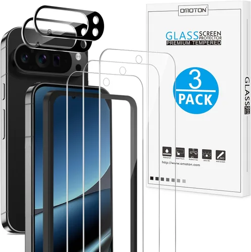 Vista 15 de OMOTON Paquete de 4 protectores de pantalla para Google Pixel 4 (5.7 pulgadas), vidrio templado, resistente a los arañazos, solo cubierta de área