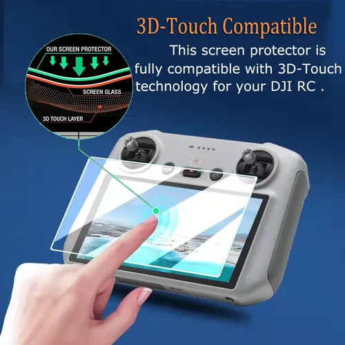 Vista 4 de Protector de pantalla RC II compatible con DJI Mini 3 Pro Mini 4 PRO Air 3 Air 2S Mavic 3 Pro RC 2, control remoto, 0.008 in, 9H, vidrio templado