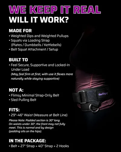 Vista 3 de THEFITGUY Cinturón de inmersión con peso para mujer, ajuste contorneado sin pellizcos para inmersiones, dominadas y sentadillas, diseñado