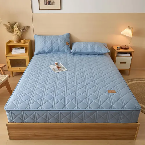 Vista 9 de Funda para colchón tamaño Queen con cremallera completa, suave funda de bolsillo profundo de 6 lados, lavable a máquina, se adapta a colchón de 12