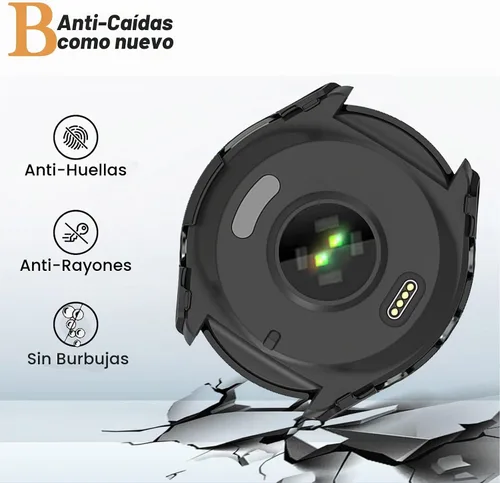 Vista 5 de Miimall Funda compatible con Garmin Forerunner 965, carcasa completa de PC con protector de pantalla de vidrio templado para accesorios Garmin