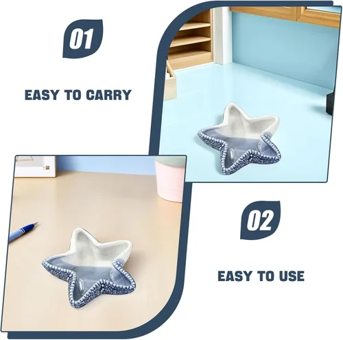 Vista 3 de Bandeja de almacenamiento de estrellas de mar azul, bandejas desechables para alimentos, bandeja para baratijas, cuencos para dulces, bandeja