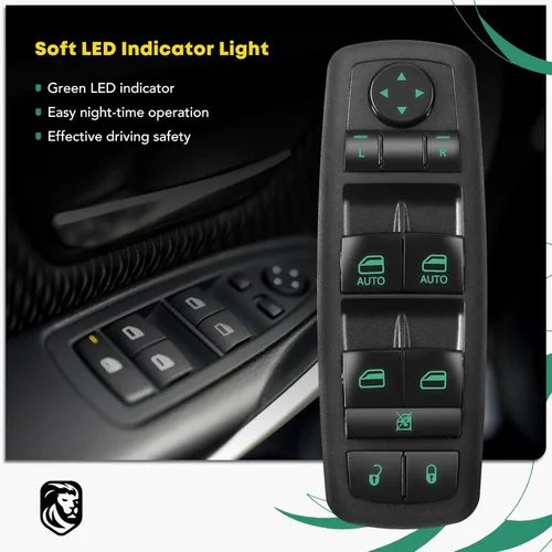 Vista 4 de YHTAUTO Master - Interruptor de ventana eléctrica lateral del conductor para Dodge Ram 1500, Journey, Grand Caravan, Jeep Liberty, Chrysler Town &