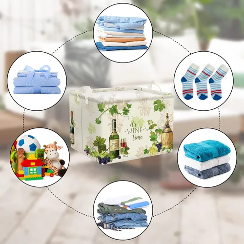 Vista 6 de Clastyle Retro Manor - Cestas de almacenamiento de vino para acampar al aire libre, caña de uva, vid, cesta de almacenamiento de cocina, cesta