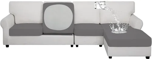 Vista 91 de Easy-Going Funda de cojín 100% impermeable para asiento de sofá, funda de cojín elástica de muebles, para niños, mascotas, cojín de sofá biplaza