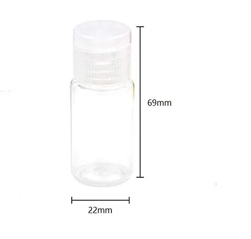 Vista 2 de Botella de muestra de plástico vacía de 0.5 fl oz con tapa abatible Vial Vial Jar Pot Container
