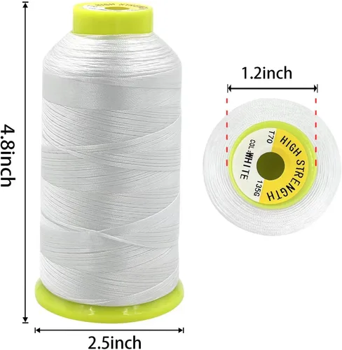 Vista 2 de Tortoise 3 conos de hilo resistente de 2000 yardas cada carrete resistente a los rayos UV de alta resistencia hilo # 69 T70 tamaño 210D/3 para Básico