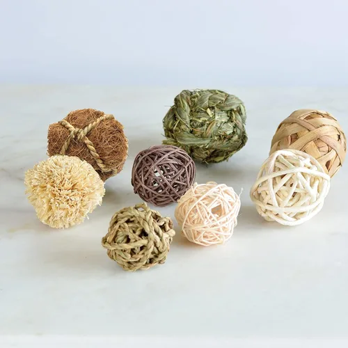 Vista 5 de Youngever Paquete de 8 juguetes de actividad de animales pequeños, bolas de conejo surtidas, juguetes de actividad de dentición masticables