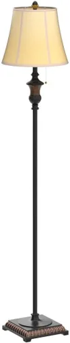Vista 4 de Brightech Sophia LED Floor Lamp, Tall Mid-Century Modern Lamp with Bell Shape Fabric Shade, Great for Bedroom & Living Room Decor - Bronze