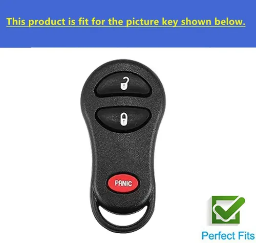 Vista 3 de Funda de TPU suave para llavero Jeep Grand Cherokee Chrysler 300M Dodge Intrepid 1999-2004 (3 botones, negro)