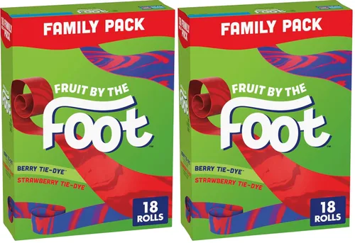 Vista 9 de Fruit by the Foot Snacks con sabor a frutas, teñido anudado de bayas, 4.5 onzas, 6 unidades (paquete de 8)
