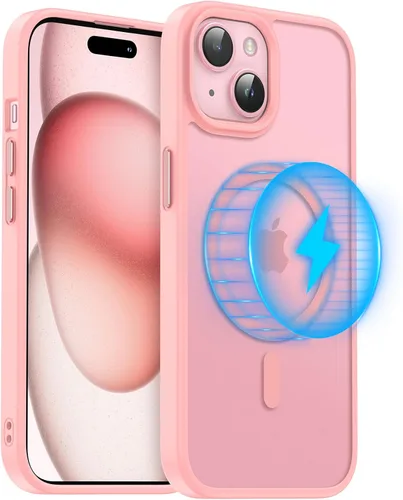 Vista 22 de Meifigno Magic Mag Series - Funda diseñada para iPhone 15, [protección de grado militar y compatible con MagSafe], parte trasera mate translúcida