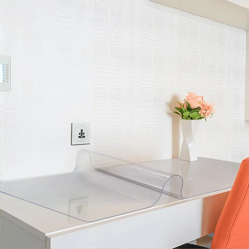 Vista 6 de Vicwe Protector de Mesa Transparente de 20 x 60 Pulgadas, Protector de Mesa Transparente de 1,5 mm de Grosor, Cubierta de Mesa Rectangular