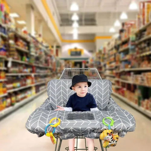 Vista 13 de Funda para carrito de compras para bebé de algodón, lavable a máquina para bebés, niños pequeños, niños o niñas, grandes (lindas)