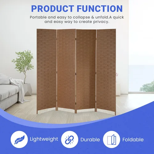 Vista 23 de 4 paneles separadores de habitación, pantalla plegable de madera, pantallas de privacidad, paneles plegables, divisor de pared para interiores