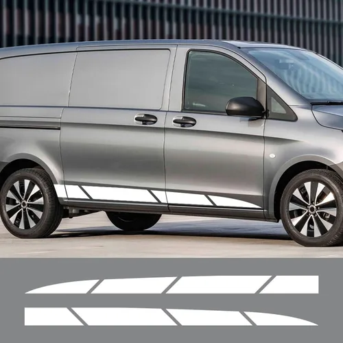 Vista 2 de Adhesivos de coche Van Side Body Stripes Calcomanías de vinilo para M=ercedes B = ENZ Vito Viano V Class W447 W639 Auto Tuning Accesorios