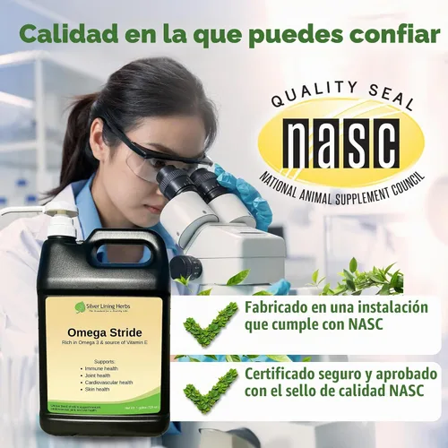 Vista 7 de Silver Lining Herbs Aceite de semilla de cáñamo Omega Stride para caballos