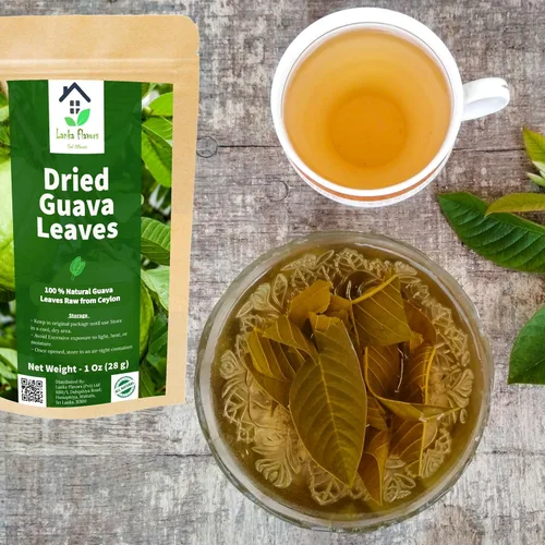 Vista 7 de Hojas secas de guayaba 1 oz (28 g) Hojas De Guayaba Té de hierbas Natural secado al aire Hoja entera cosechada de Ceilán - Lanka Flavors Feel