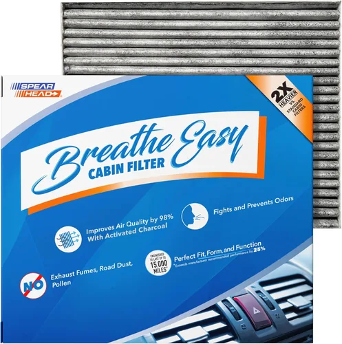 Vista 22 de Filtro de cabina AC y calefactor de defensa contra olores Breathe Easy de Spearhead, se ajusta como OEM, hasta un 25% más duradero con carbón