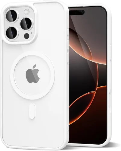 Vista 162 de oakxco Funda magnética transparente compatible con Magsafe, delgada, transparente, no amarillea, híbrida de silicona suave y cubierta protectora