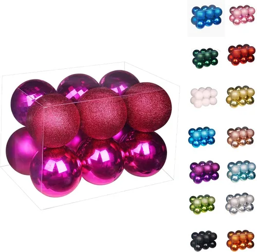 Vista 55 de Emopeak 24 bolas decorativas para árbol de Navidad, 4 estilos inastillables, decoración de árbol de Navidad, esferas colgantes para decoración