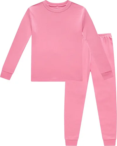 Vista 9 de KikizYe Pijamas para niños, pijamas de manga larga para niños albaricoque/sólido