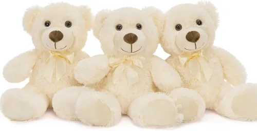 Vista 20 de MaoGoLan - Osos de peluche, paquete de 3 osos de peluche, regalo de cumpleaños o centro de mesa para niñas, 13.5 pulgadas Azul