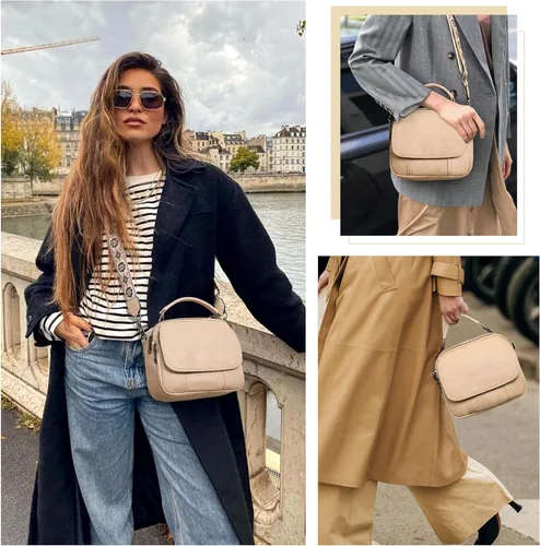 Vista 2 de OPAGE Bolsos cruzados pequeños para mujer, a la moda, de piel sintética suave, bolso cruzado para mujer