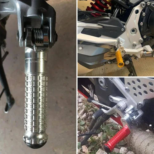 Vista 5 de MCMOTOPARTS M-PRO - Estriberas traseras para pasajero, color azul, compatible con MT-03 2016-2022 16 17 18 19 20 21 22