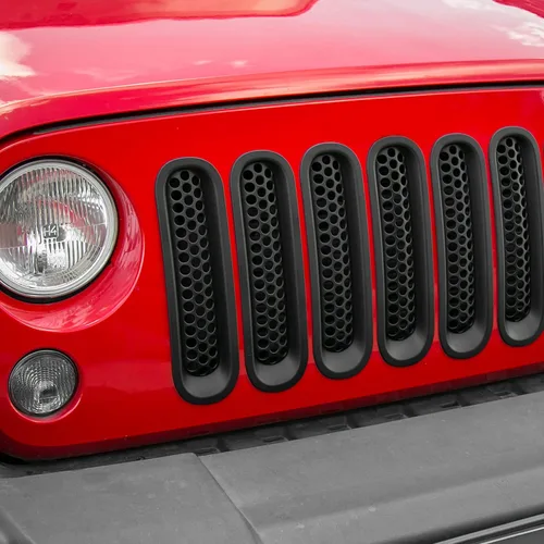 Vista 7 de JeCar para Jeep JK Insertos de Parrilla Delantera de Malla para Jeep Wrangler JK & Unlimited 2007-2018 (Negro Mate)