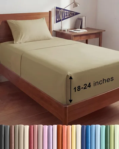 Vista 109 de Juego de sábanas Queen de bolsillo extra profundo, sábanas transpirables y refrescantes de 4 piezas, juego de sábanas de lujo de hotel, ultra suave