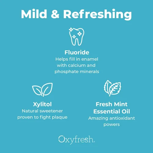 Vista 8 de Oxyfresh Enjuague bucal con flúor de protección de caries, enjuague bucal anticaries para dientes sensibles, sin manchas, sin alcohol, aliento