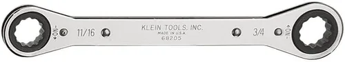 Vista 4 de KLEIN TOOLS 68202 Llave de caja de trinquete, fabricada en EE. UU., 1/2 pulgadas x 9/16 pulgadas con trinquete inverso y acabado cromado