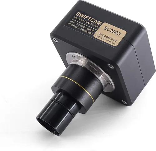 Vista 6 de SWIFT Microscopio trinocular compuesto, microscopio mecánico de etapa 40X-2500X para adultos con cámara de 10MP y diapositivas, software compatible