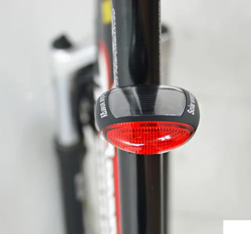 Vista 8 de anso Luz trasera LED con energía solar intermitente luz trasera bicicleta bicicleta lámpara seguridad 2 LED reflector