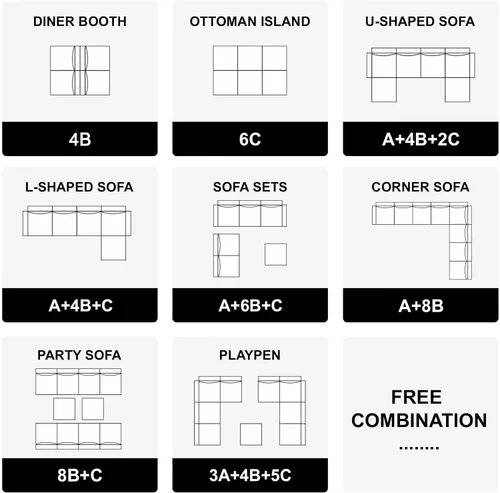 Vista 52 de Belffin Sofá modular Módulo medio con almacenamiento Accent Silla sin brazos para sofá modular seccional terciopelo negro