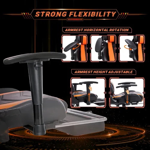 Vista 5 de AA Products - Silla ergonómica para videojuegos, silla ergonómica de carreras de computadora con respaldo alto, silla de oficina ajustable