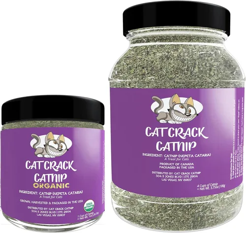 Cat Crack Paquete de 1 taza y 4 tazas de hierba gatera orgánica, mezcla segura de primera calidad, infundida con la máxima potencia, tu gatito